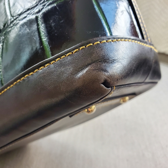 Dooney & Bourke croc embossed Dillen satchel - Picture 7 of 11